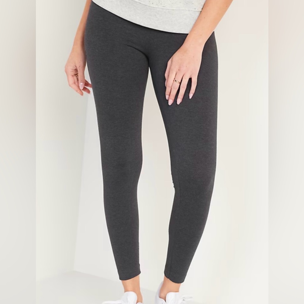 Old Navy High-Waisted Jersey Fashion Layering Leggings Heather Grey Medium